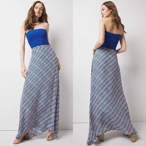 New White House Black Market Geo Print A-line Maxi Skirt Native Geometric retro